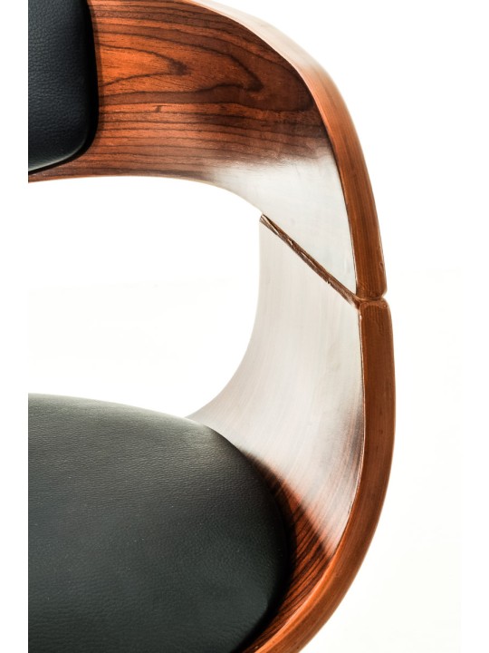 Sada 2 barových stoličiek Kingston C z umelej kože, orech/čierna