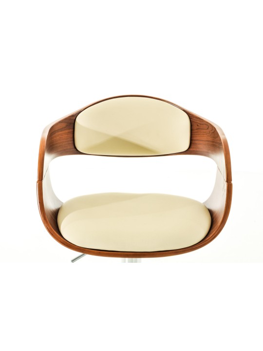 Sada 2 barových stoličiek Kingston C z umelej kože, orech/krémová