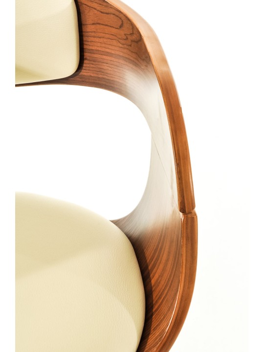 Sada 2 barových stoličiek Kingston C z umelej kože, orech/krémová