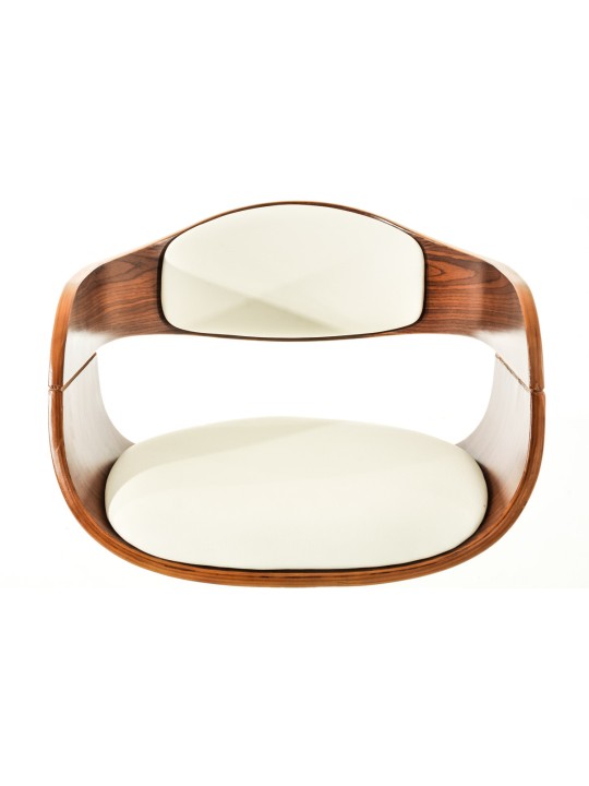 Sada 2 barových stoličiek Kingston C z umelej kože, orech/biela