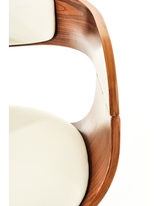 Sada 2 barových stoličiek Kingston C z umelej kože, orech/biela