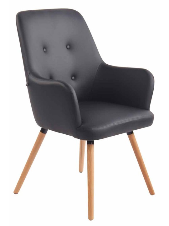 Lehátko Aarhus umelá koža prírodná, čierna