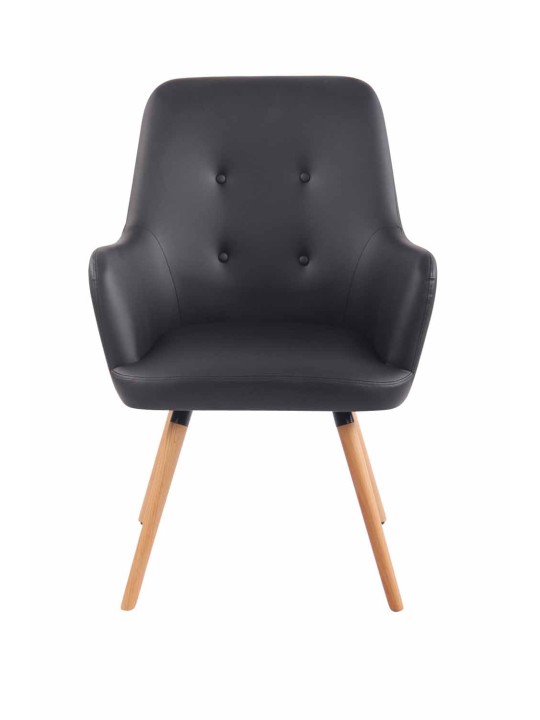 Lehátko Aarhus umelá koža prírodná, čierna