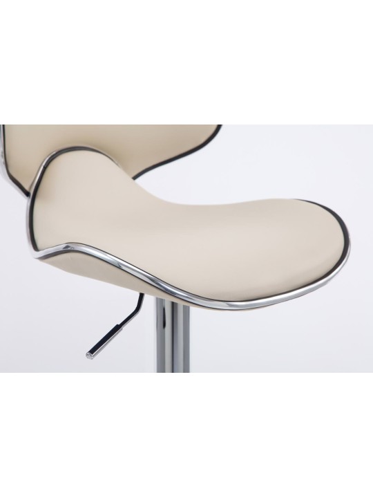 Sada 2 barových stoličiek Las Vegas V2 umelá koža chróm, krémová