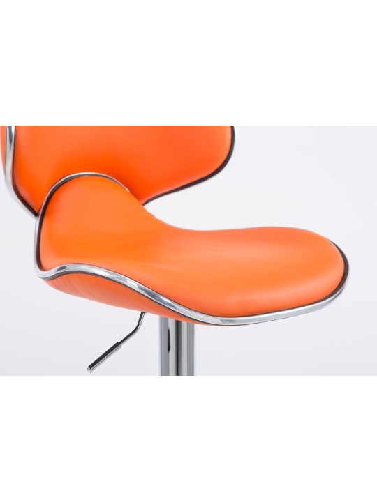 Sada 2 barových stoličiek Las Vegas V2 umelá koža chróm, oranžová