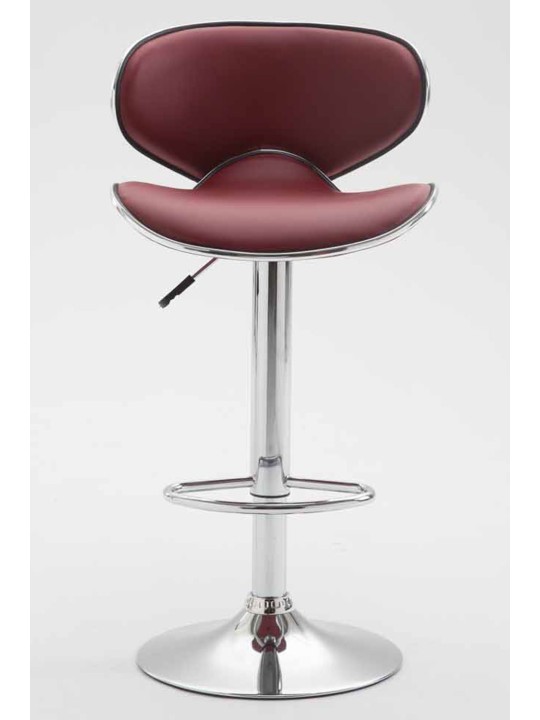 Sada 2 barových stoličiek Las Vegas V2 umelá koža chróm, bordeaux