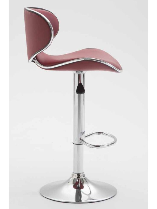 Sada 2 barových stoličiek Las Vegas V2 umelá koža chróm, bordeaux