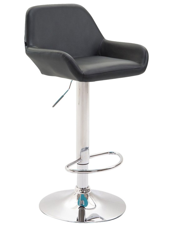 Barová stolička Braga umelá koža chróm, čierna