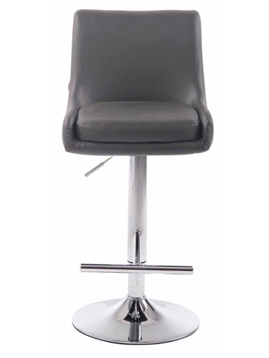 Sada 2 barových stoličiek Club Faux Leather Chrome, sivá