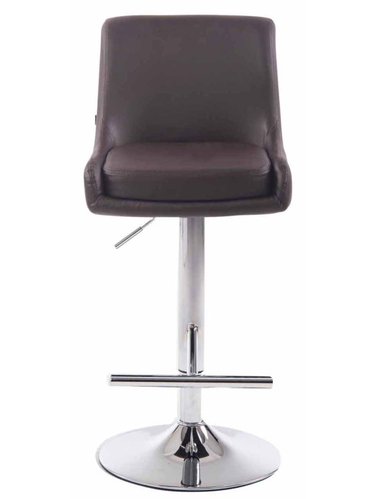 Sada 2 barových stoličiek Club Faux Leather Chrome, hnedá