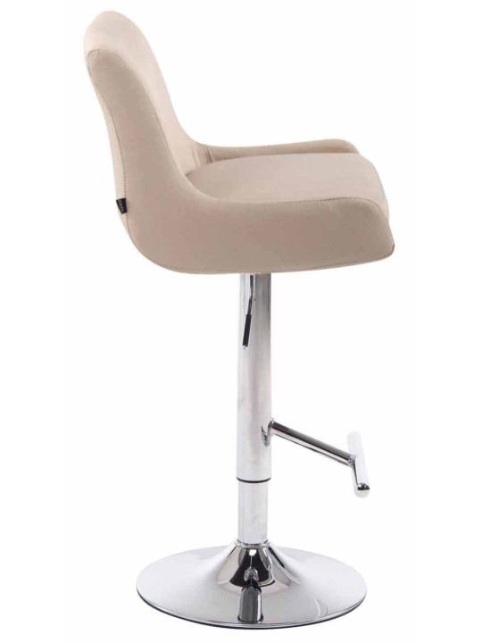 Sada 2 barových stoličiek Club Fabric Chrome, krémová