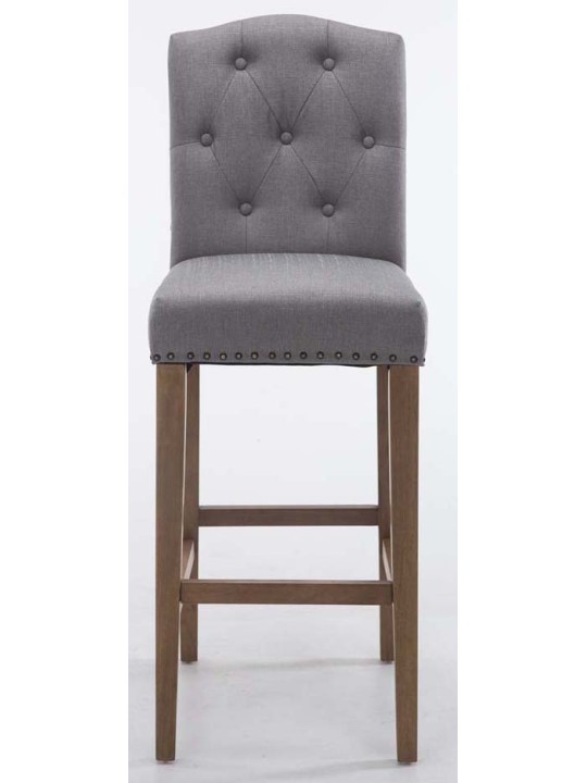 Sada 2 barových stoličiek Louise látka starožitná-svetlá, svetlosivá