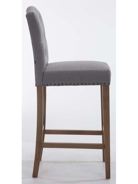 Sada 2 barových stoličiek Louise látka starožitná-svetlá, svetlosivá