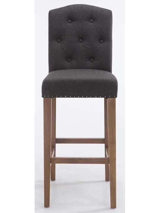 Sada 2 barových stoličiek Louise látka starožitná-svetlá, tmavosivá