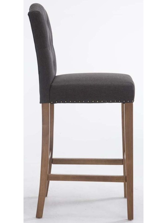 Sada 2 barových stoličiek Louise látka starožitná-svetlá, tmavosivá