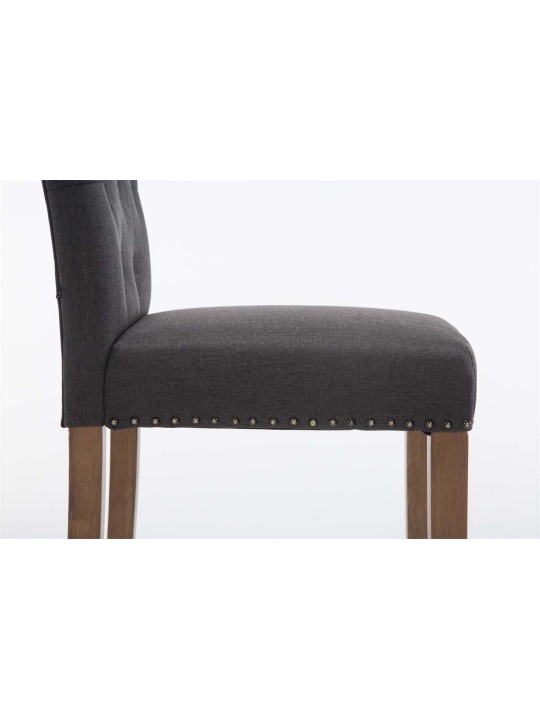 Sada 2 barových stoličiek Louise látka starožitná-svetlá, tmavosivá