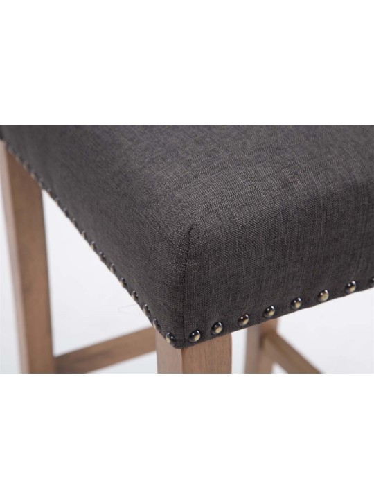 Sada 2 barových stoličiek Louise látka starožitná-svetlá, tmavosivá