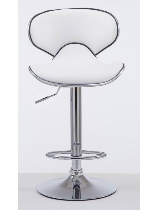 Sada 2 barových stoličiek Las Vegas V2 umelá koža chróm, biela