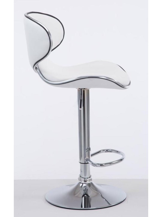 Sada 2 barových stoličiek Las Vegas V2 umelá koža chróm, biela