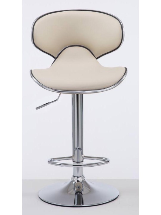 Sada 2 barových stoličiek Las Vegas V2 umelá koža chróm, krémová