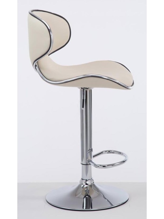 Sada 2 barových stoličiek Las Vegas V2 umelá koža chróm, krémová
