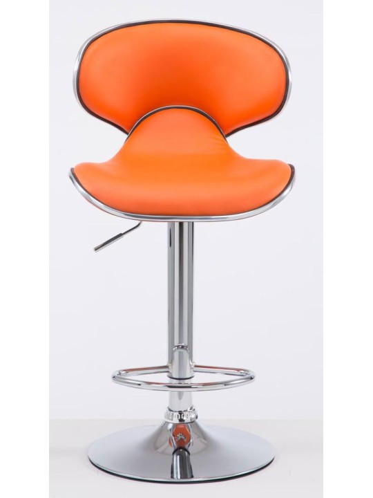 Sada 2 barových stoličiek Las Vegas V2 umelá koža chróm, oranžová
