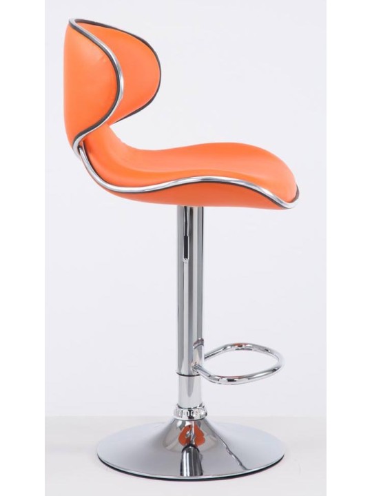 Sada 2 barových stoličiek Las Vegas V2 umelá koža chróm, oranžová