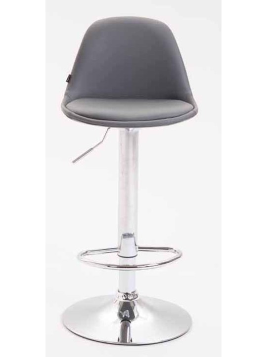 Súprava 2 barových stoličiek Kiel celočalúnená umelá koža chróm, sivá