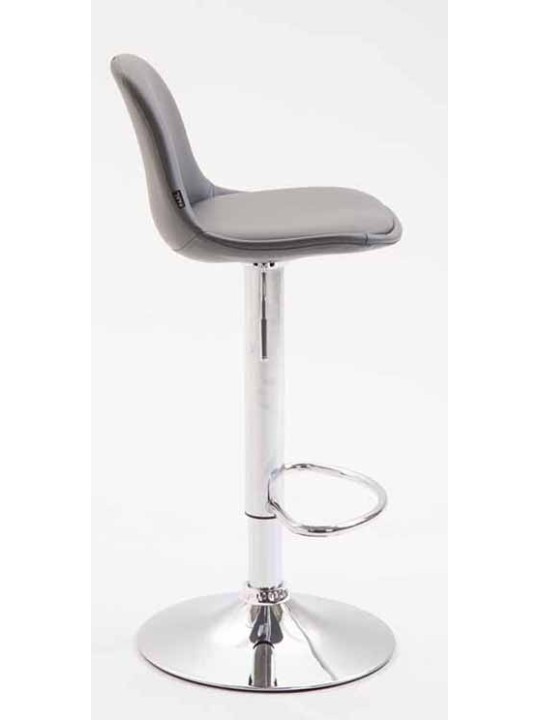 Súprava 2 barových stoličiek Kiel celočalúnená umelá koža chróm, sivá