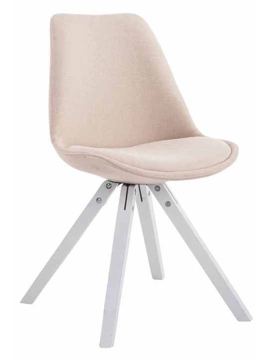 Stolička pre návštevy Toulouse fabric Square, krémová