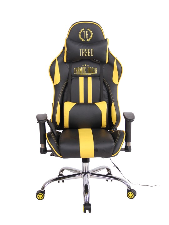 Kancelárske kreslo Limit XM z umelej kože, čierna/žltá