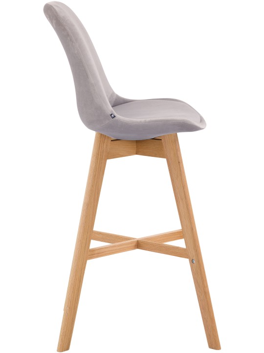 Barová stolička Cannes velvet natural, sivá