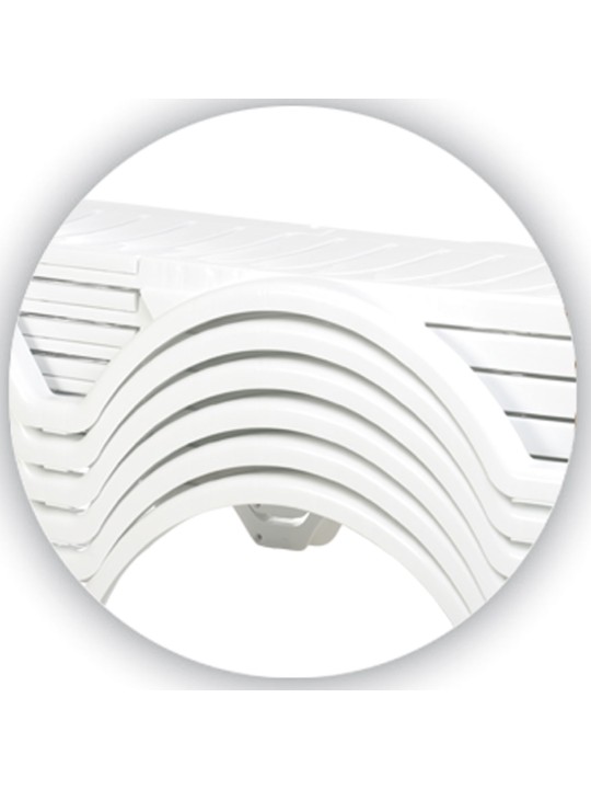 Sada 10 lehátok Aqua, biela