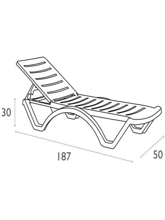 Sada 10 lehátok Aqua, biela