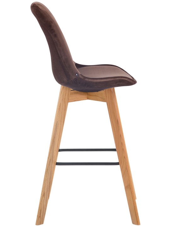 Sada 2 barových stoličiek Metz velvet natural, hnedá
