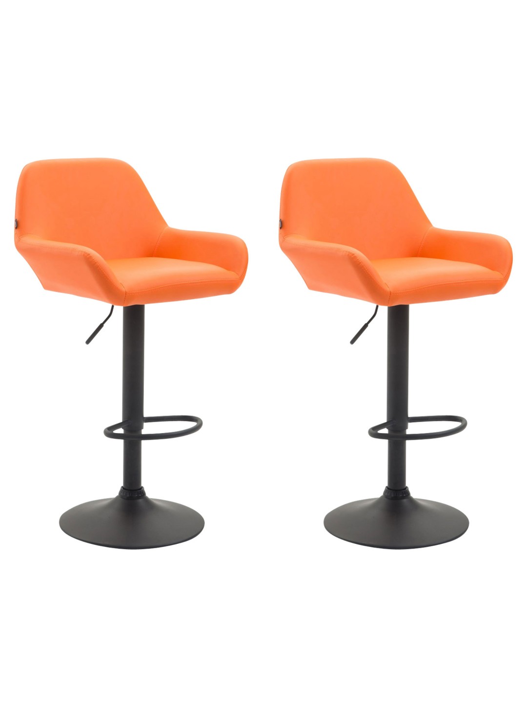 Sada 2 barových stoličiek Braga z umelej kože, oranžová