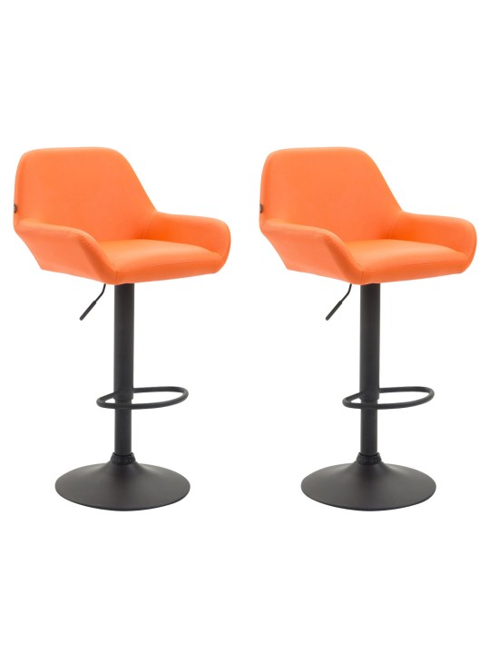 Sada 2 barových stoličiek Braga z umelej kože, oranžová