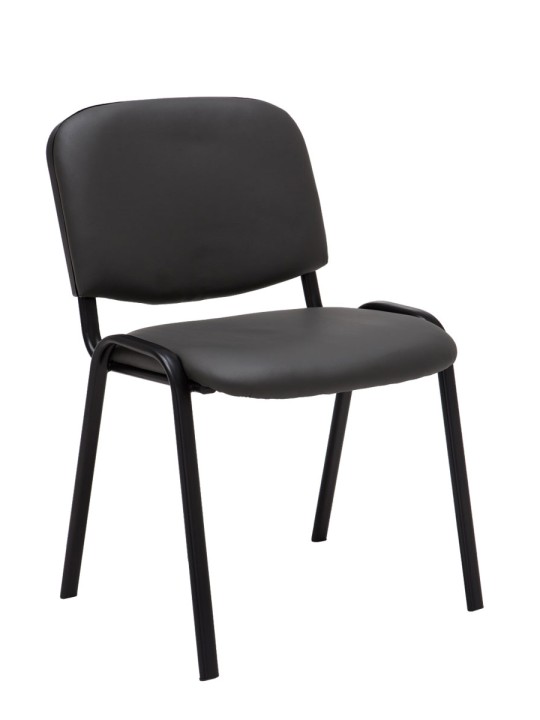 Sada 4 návštevníckych stoličiek Ken z umelej kože, sivá