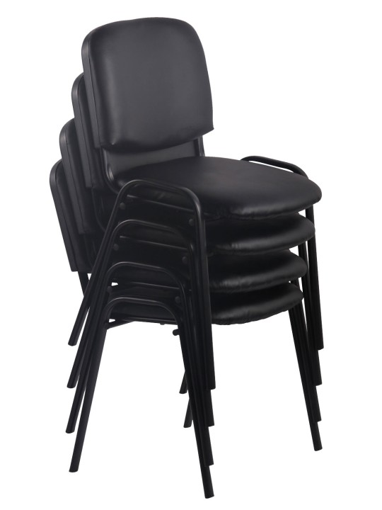 Sada 4 návštevníckych stoličiek Ken z umelej kože, zelená