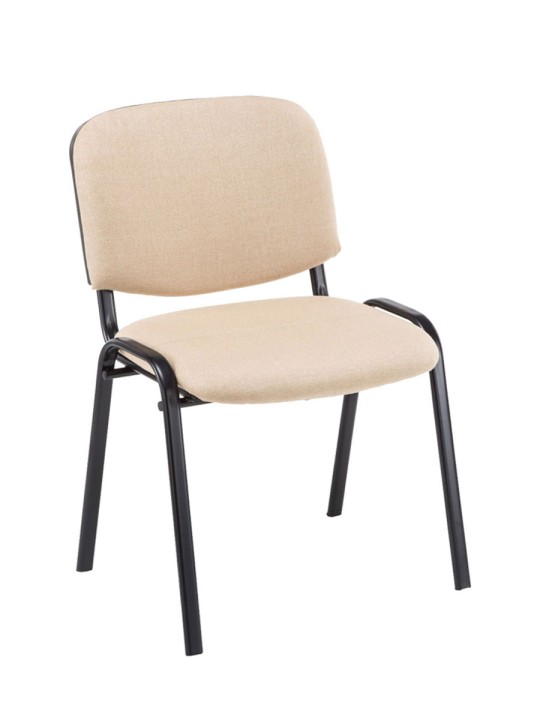 Sada 4 návštevníckych stoličiek Ken tkanina, krémová