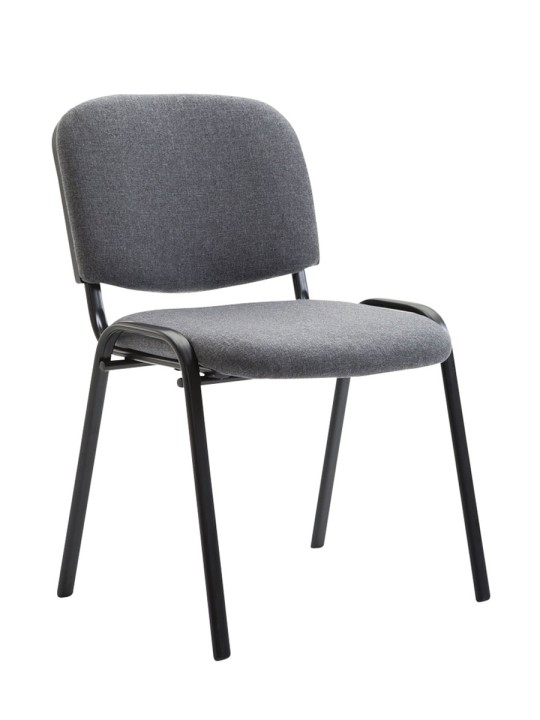 Sada 4 návštevníckych stoličiek Ken tkanina, sivá