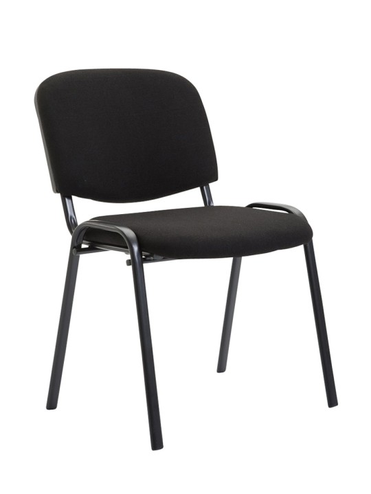 Sada 4 návštevníckych stoličiek Ken tkanina, čierna