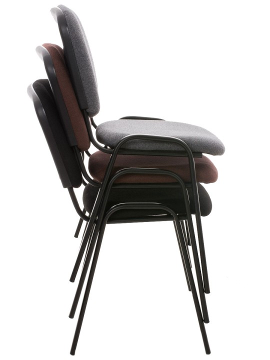 Sada 4 návštevníckych stoličiek Ken tkanina, sivá