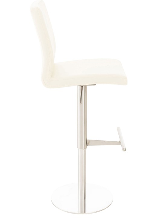 Barová stolička Cadiz z umelej kože nerez, krémová