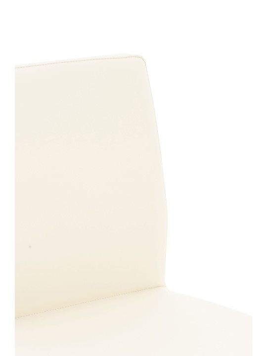 Barová stolička Cadiz z umelej kože nerez, krémová