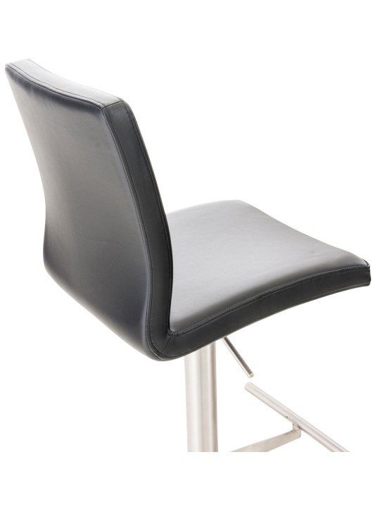 Barová stolička Cadiz z umelej kože nerez, čierna