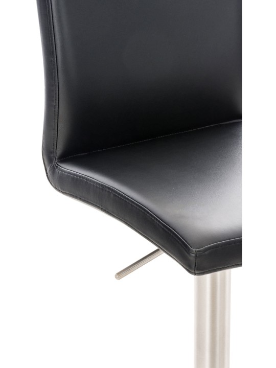 Barová stolička Cadiz z umelej kože nerez, čierna