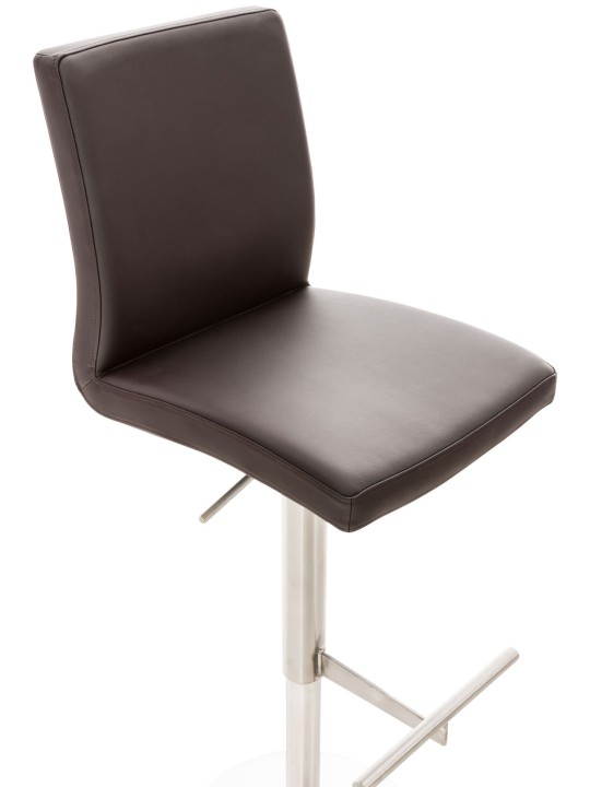 Barová stolička Cadiz z umelej kože nerez, hnedá