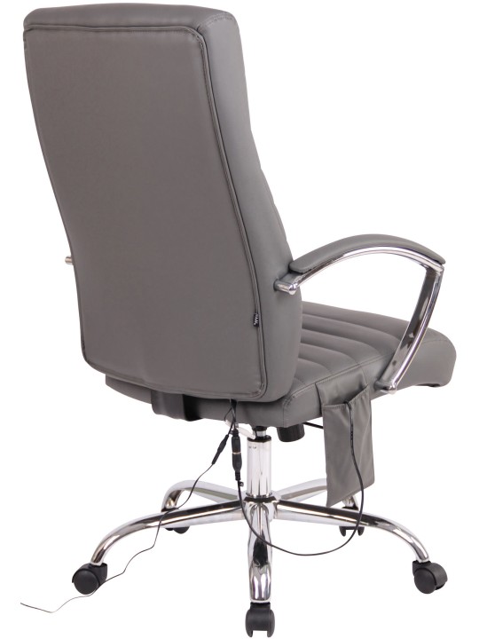 Kancelárske kreslo Valais z umelej kože s masážnou funkciou, sivá