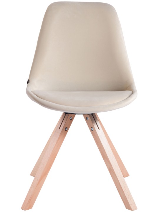 Stolička pre návštevníkov Toulouse velvet square natura, krémová